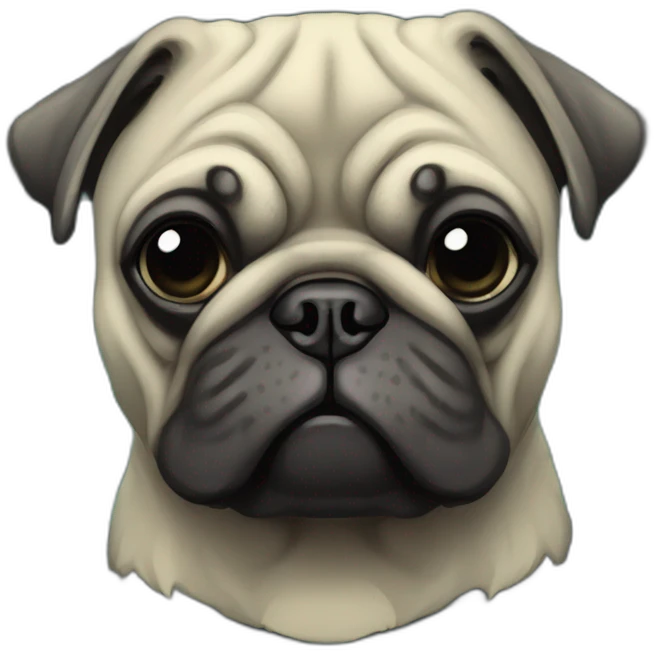 A cyberpunk black pug in Art Nouveau style during 1910 emoji