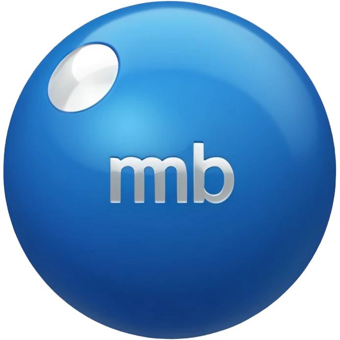 Blue ball (MB) written on it. emoji