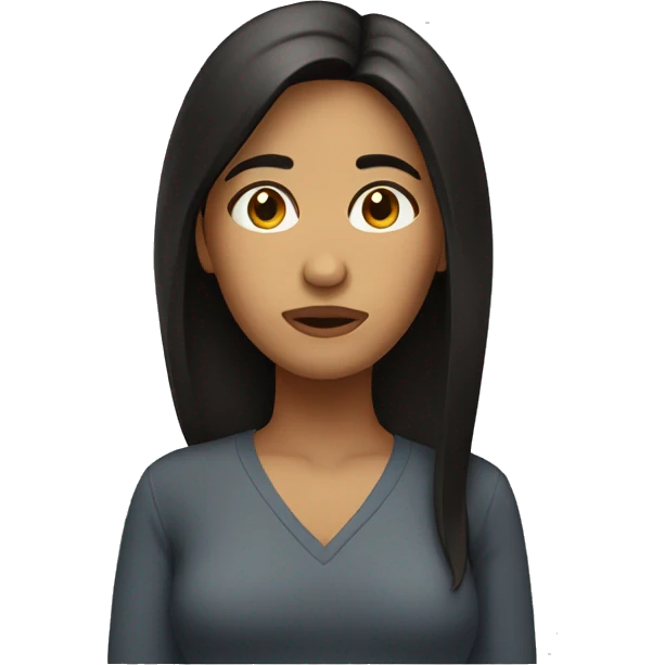 hispanic woman with a sad look, straight hair emoji
