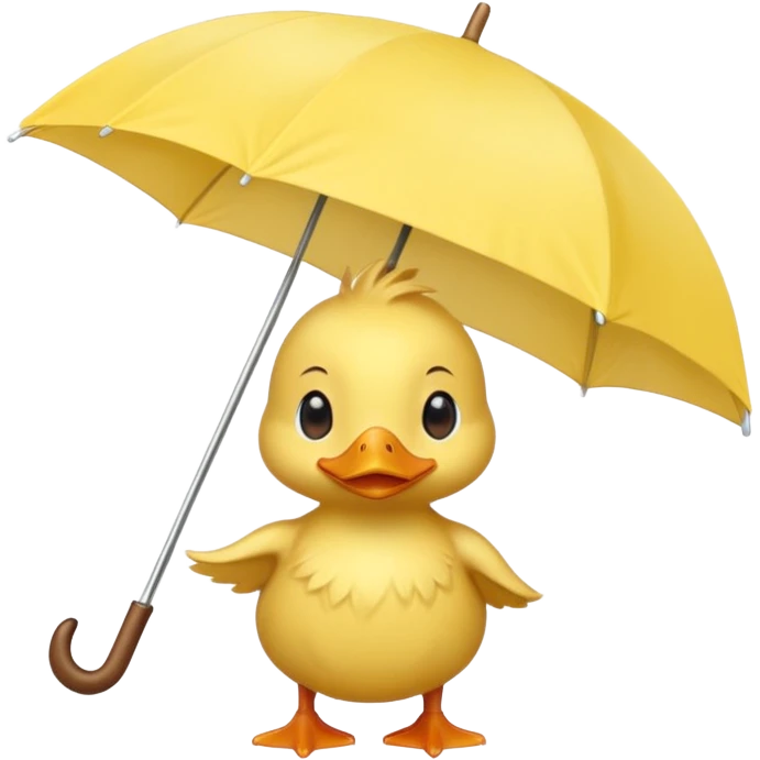 baby Duck holding white umbrella emoji