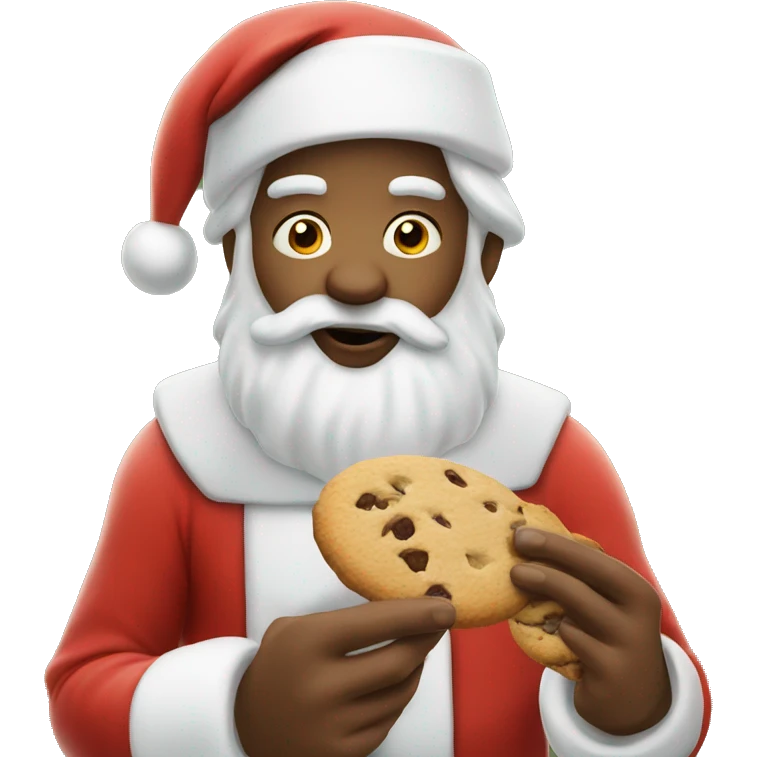 Santa clause eating cookies  emoji