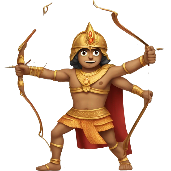 Karna from mahabharata with bow and arrow emoji