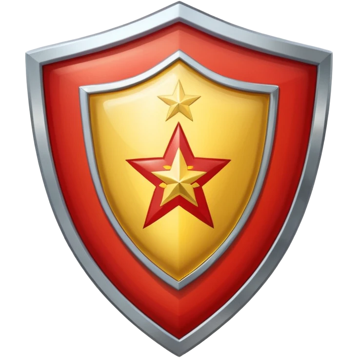 a shiny shield with the USSR flag inside emoji