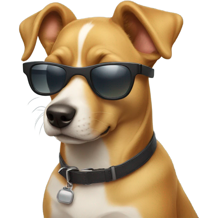 Dog wearing sunglasses emoji