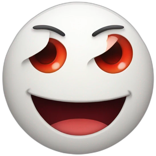A circle face emoji with bloodshot eyes and smiling lips emoji