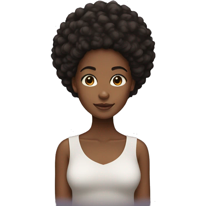 black Girl with afro short hair emoji