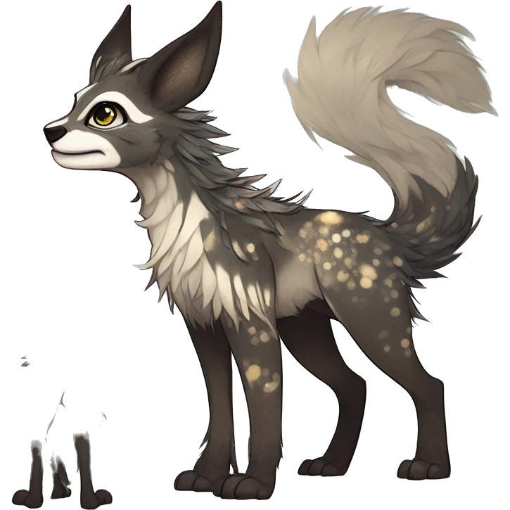 Cool cute Kawaii edgy fantasy animal sparkle fursona Fionbri creature by griffsnuff & LiLaiRa & Falvie full body emoji