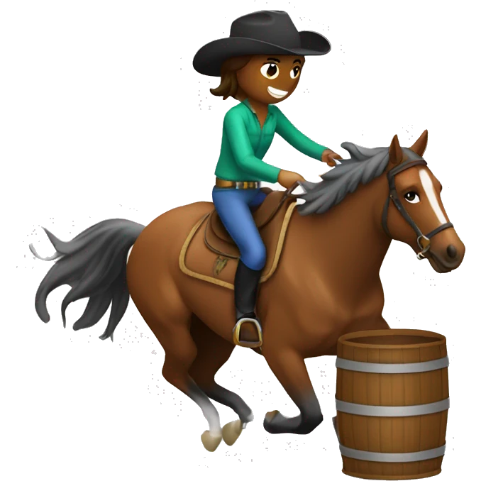 Horse and rider barrel racing emoji