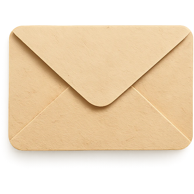 beige envelope in paper craft style emoji