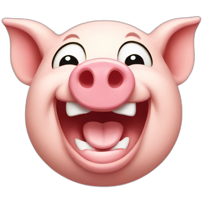 Laughing pig emoji