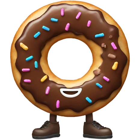 Smiling donut with arms and legs emoji