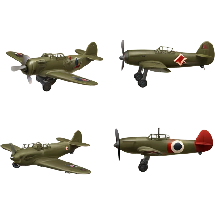 A ww2 fighter plane and tanks emoji