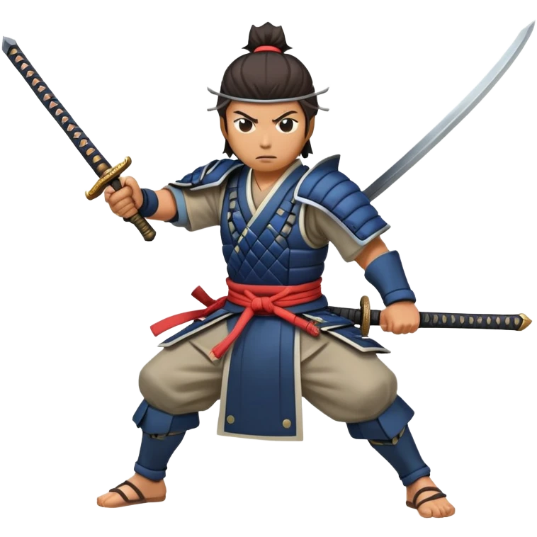 fierce samurai wielding sword in battle stance emoji