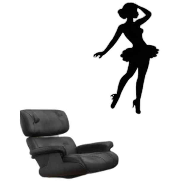 Sexy silhouette non-gender dancer neon sign emoji