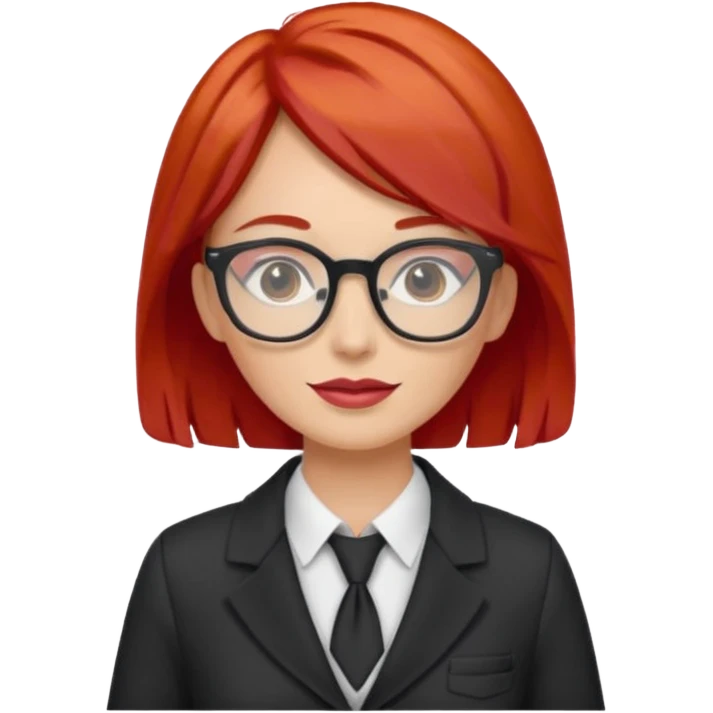 tailor woman with red hair and glasses emoji