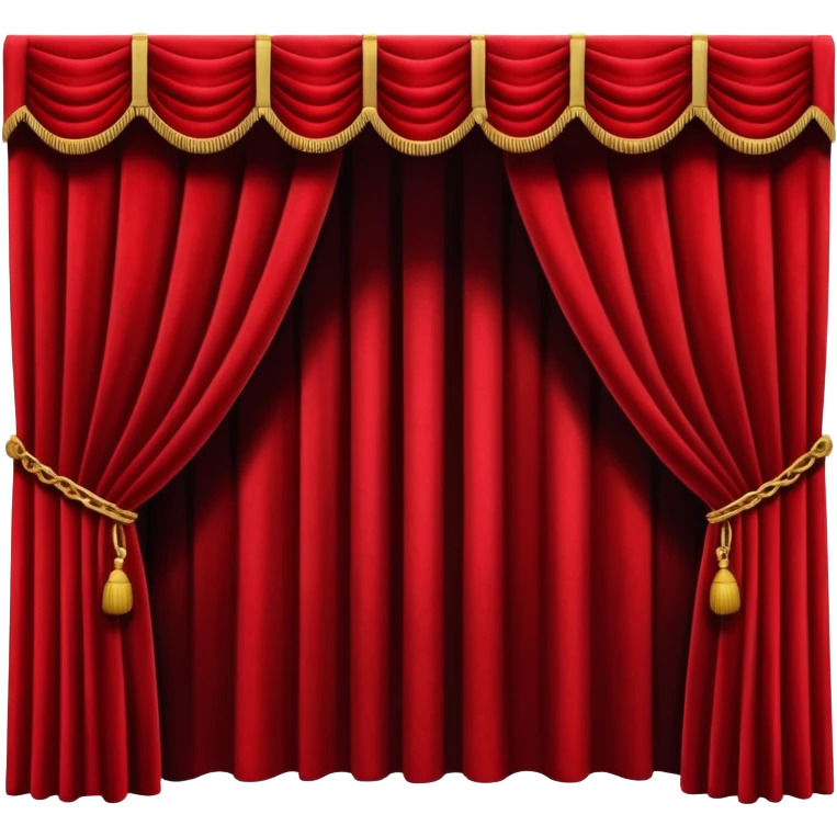 Theater curtains opening with spotlight emoji
