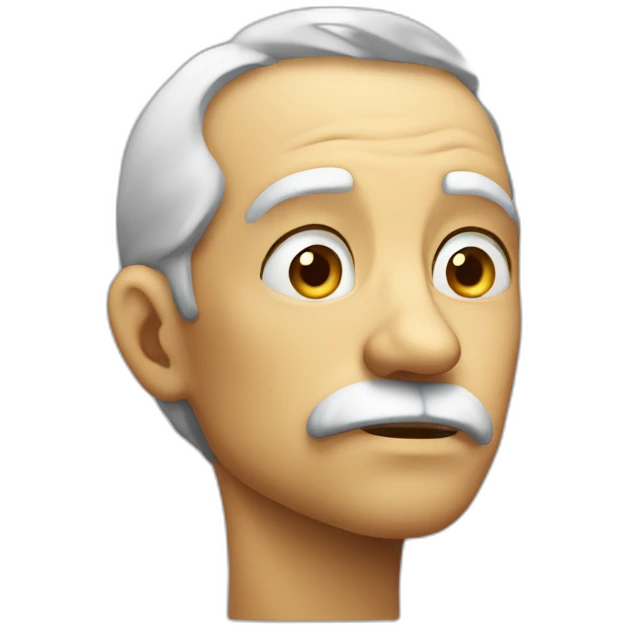 old thinking face rubbing chin emoji