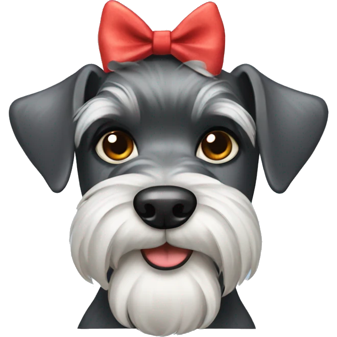 Schnauzer with a bow emoji