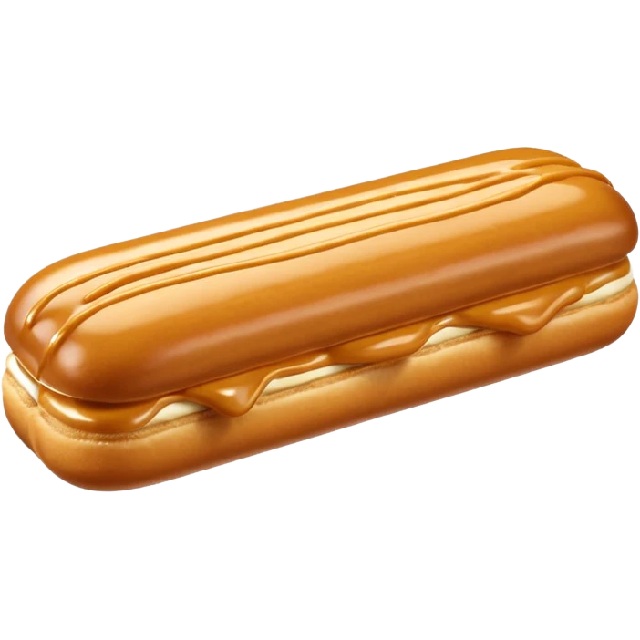3d realistic éclair with topping of butterscotch  emoji