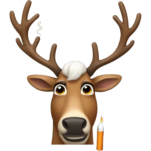 reindeer with cigarette emoji