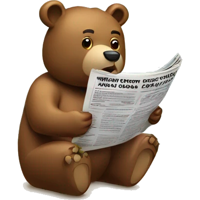 bear reading newspaper under coconut tree emoji