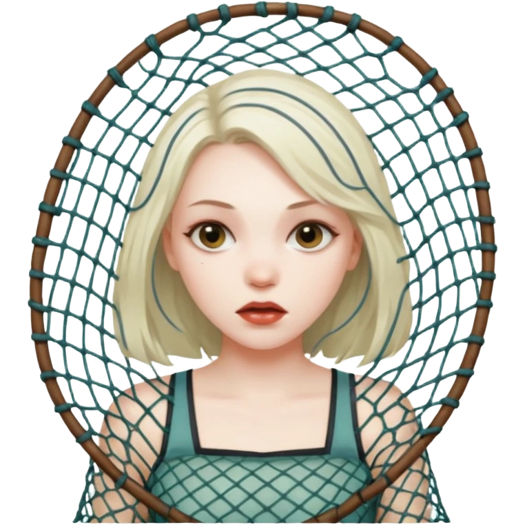ravenous girl with a net emoji
