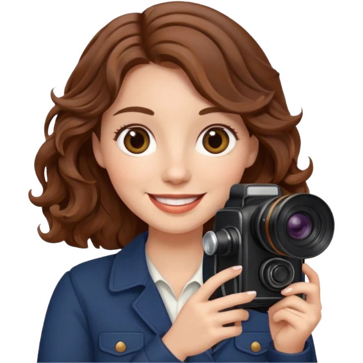 lady with brown wavy hair, holding camera 



















 emoji