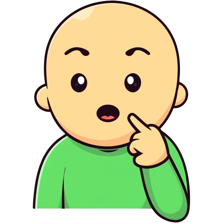 cartoon character with finger over mouth hushing emoji