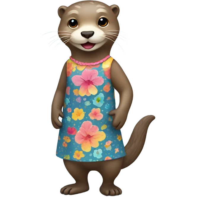Otter wearing a dress emoji