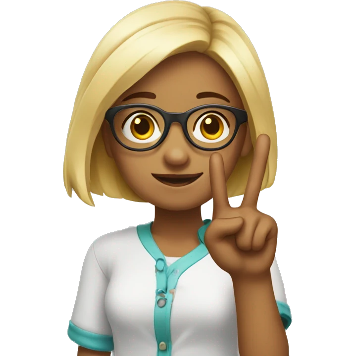 girl with glasses and finger up emoji