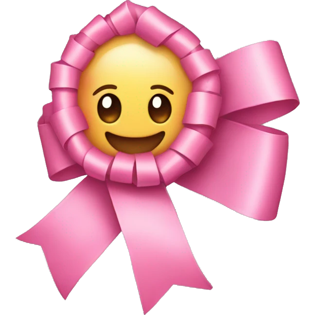a cute pink ribbon emoji