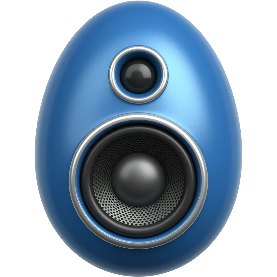 Egg shaped blue speaker emoji