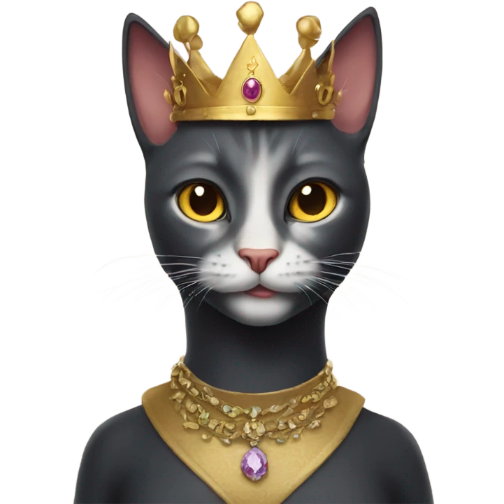 cat as queen emoji