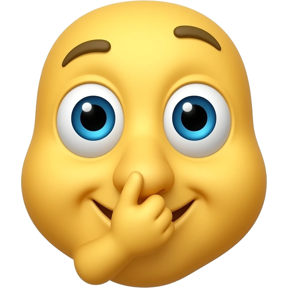 Yellow emoji picking in his nose emoji