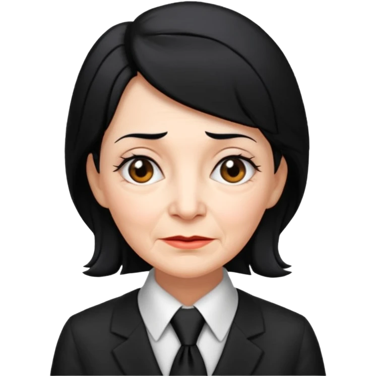 old women with Necktie. different hair style, black hair. emoji