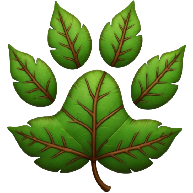 paw print with a leaf emoji