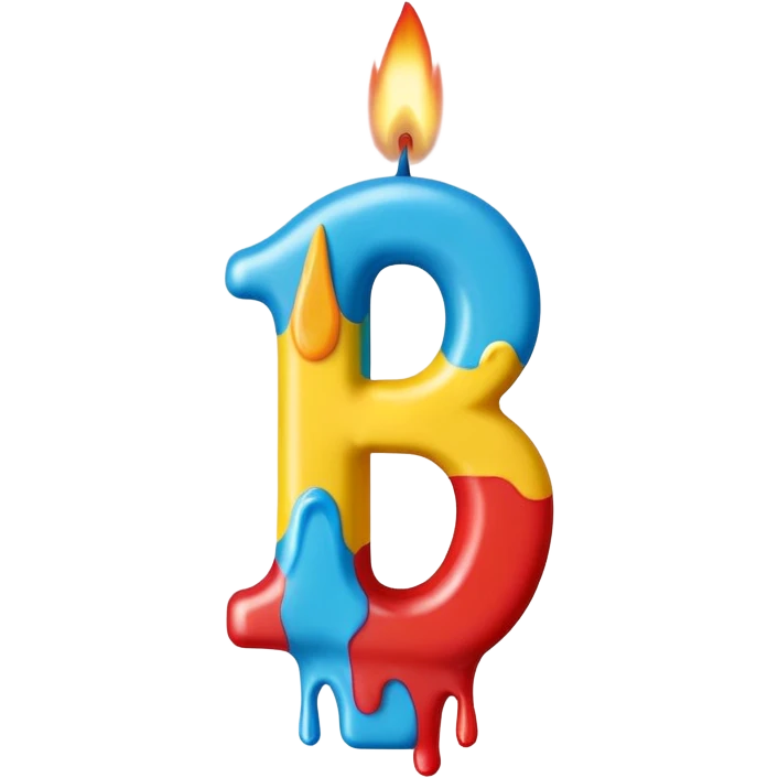 Birthday candles with the shape of the number 15 emoji