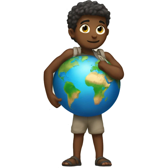 atlas holding up the world on his back emoji