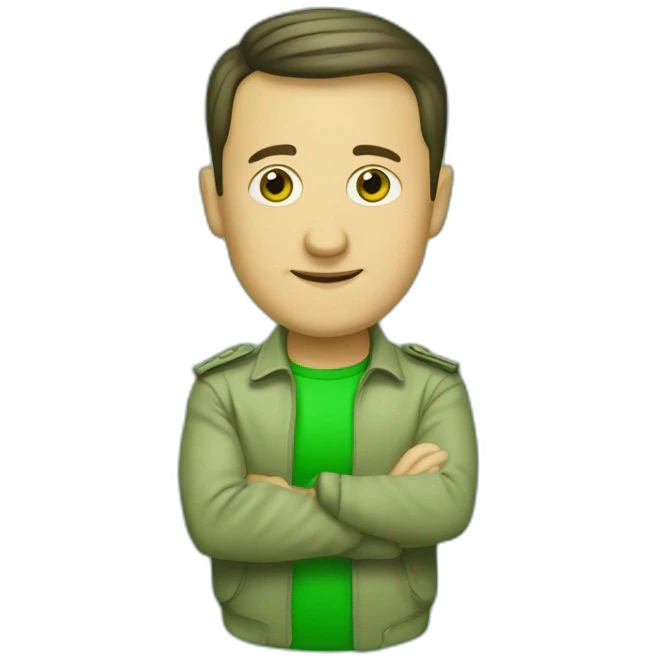 Vladimir Zelensky in green tshopt emoji