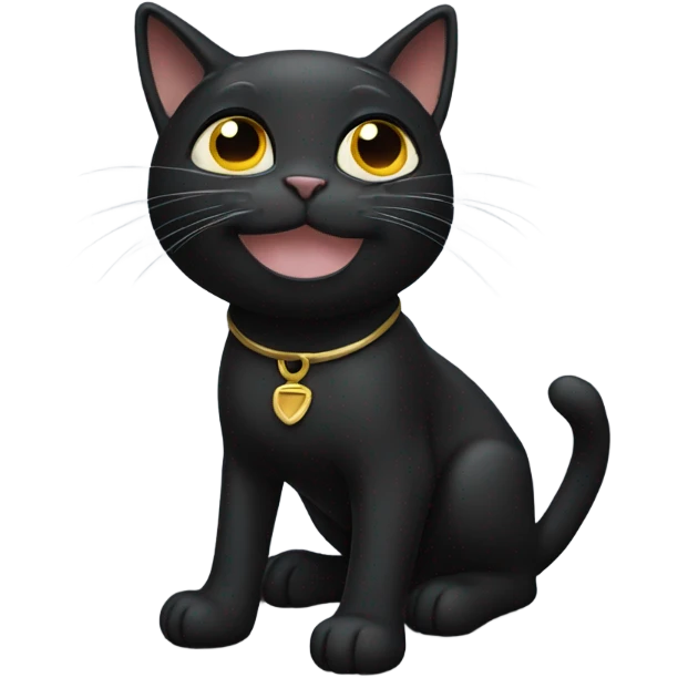 Black cat saluting  emoji