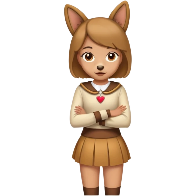 Girl dressed like a dog and in short skirt  emoji