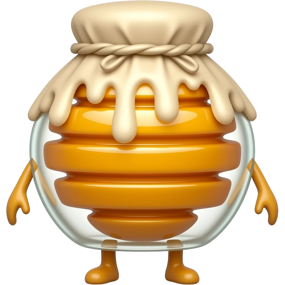 Honey bottle with legs without arms emoji