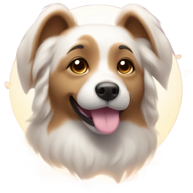 Dog sigh, heart around head emoji