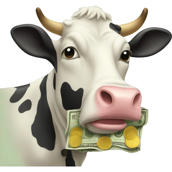 cow eating money emoji