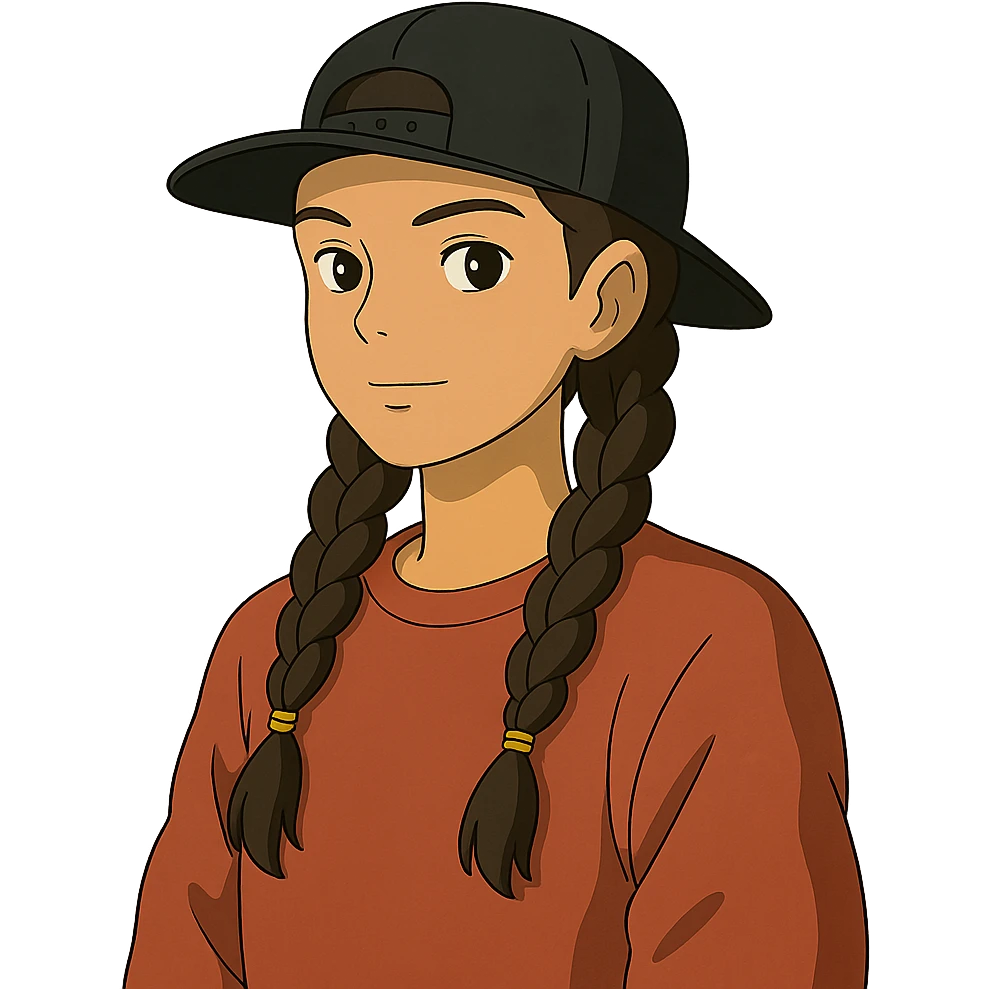 mujer con trenzas estilo hip hop emoji