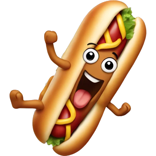 Hotdog dancing emoji