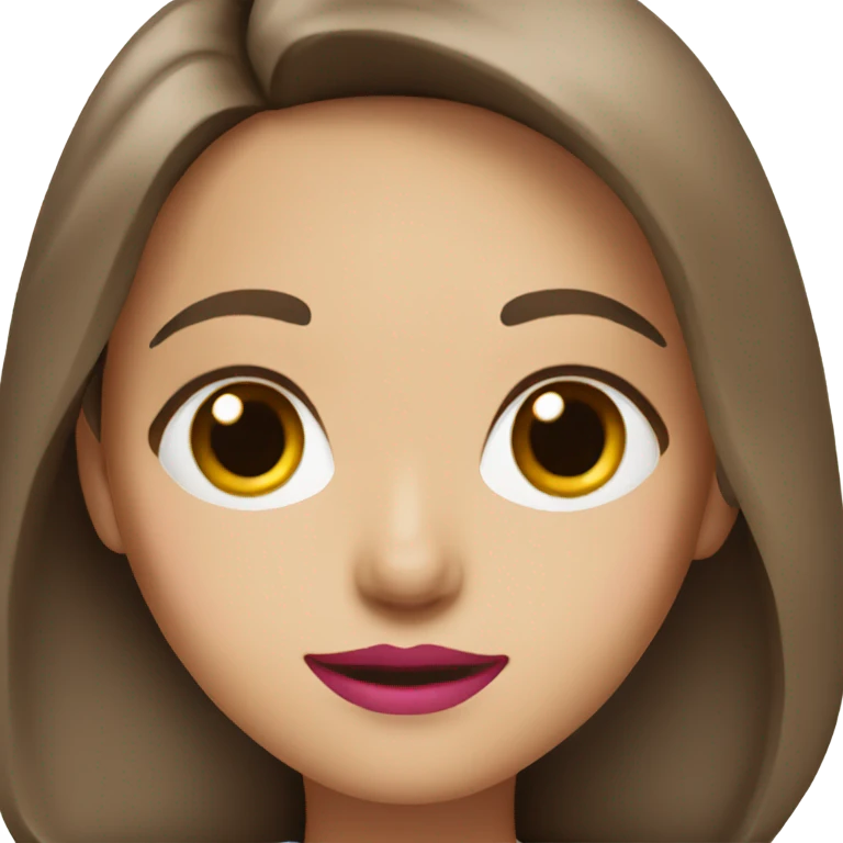 Girl doctor with brown hair and eyes and pink lipstick emoji