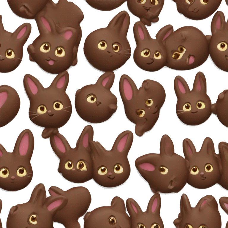 2 chocolate easter bunnies emoji