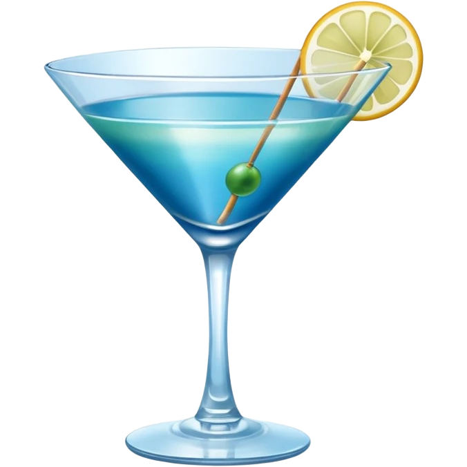 Create an emoji of martini cocktail cheers with blue lagoon cocktail emoji