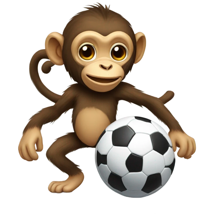 Monkey Playing Soccer emoji